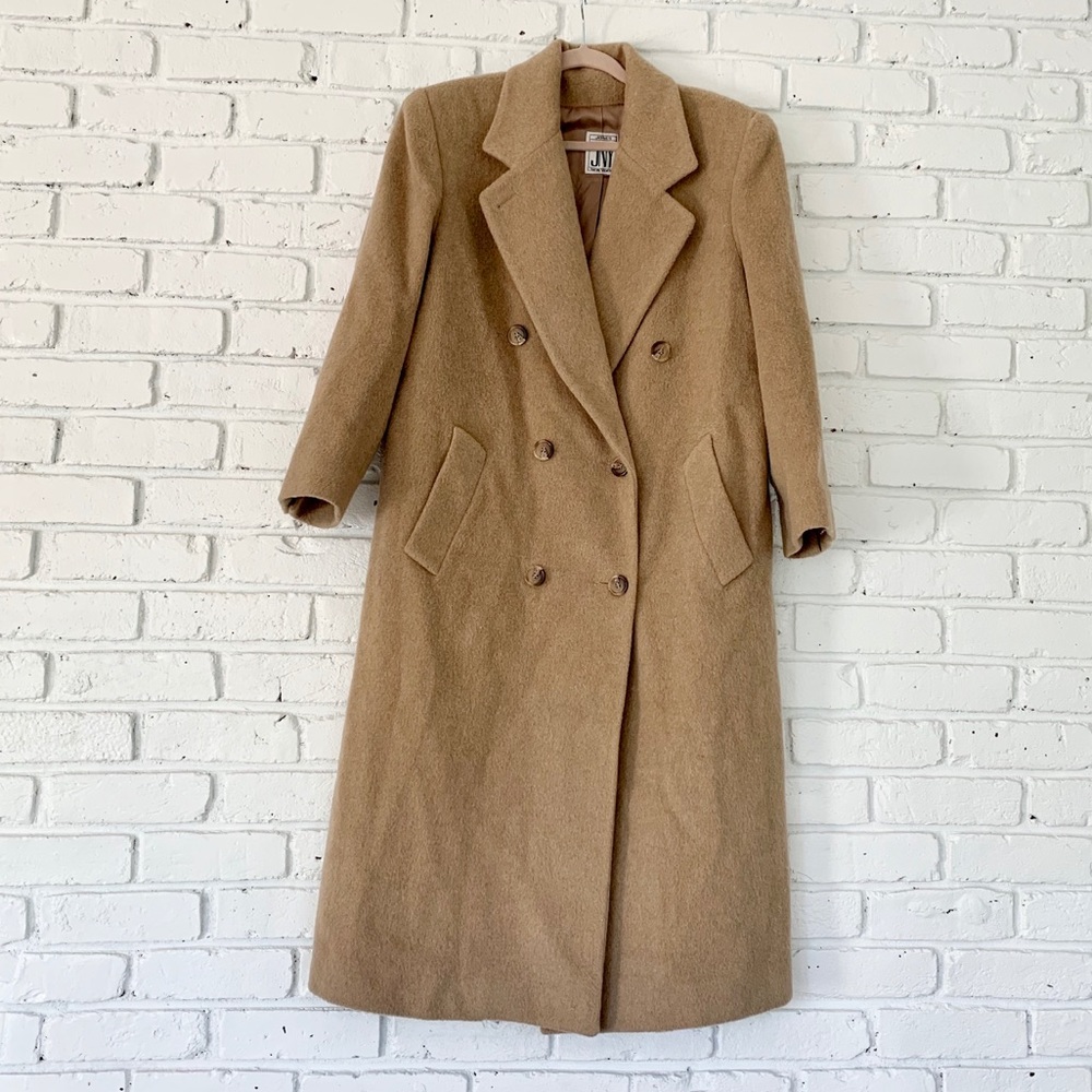 1980’s Double Breasted Tan Wool Coat